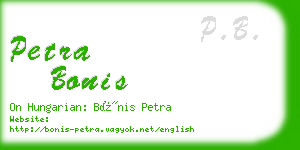 petra bonis business card